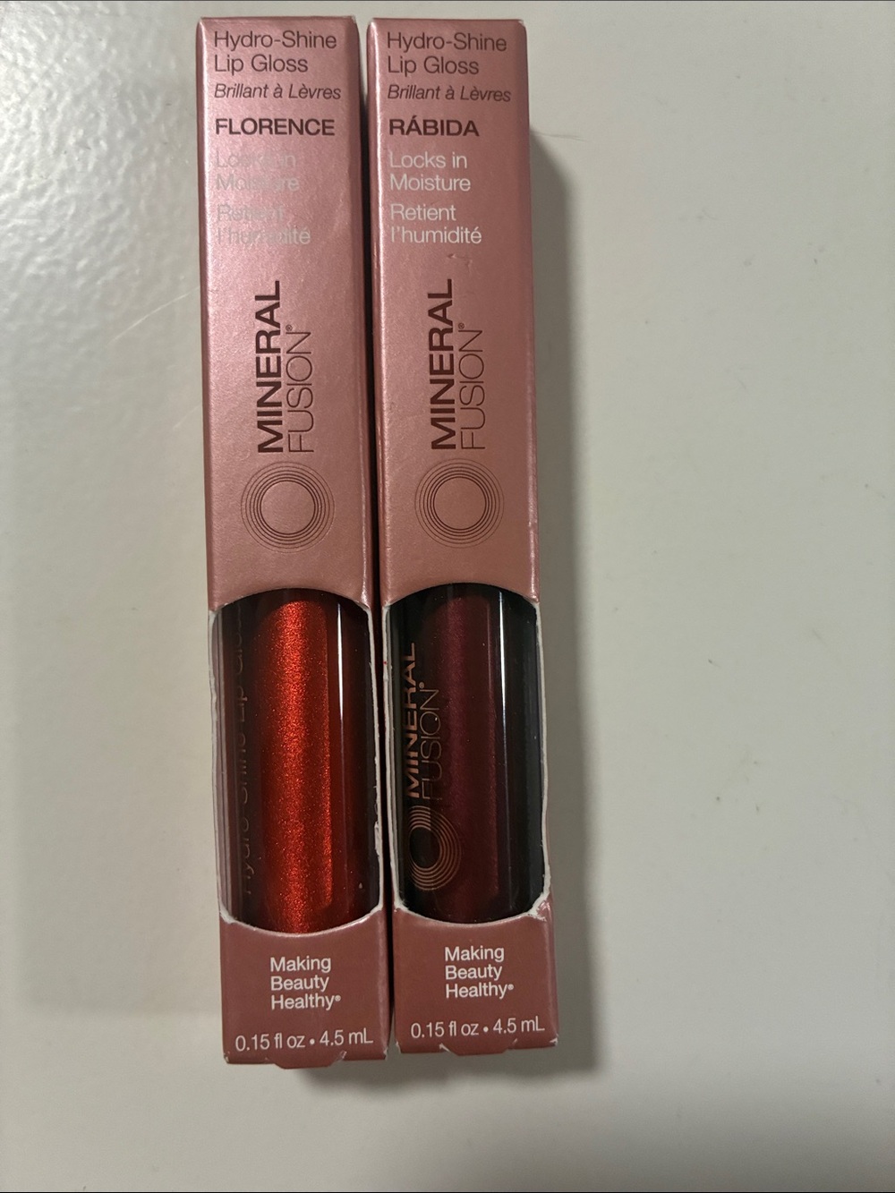Mineral Fusion Hydro-Shine Lip Gloss Duo — Florence & Rábida (Red Shades)